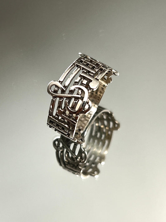 Music Note Ring Sterling Silver Ring