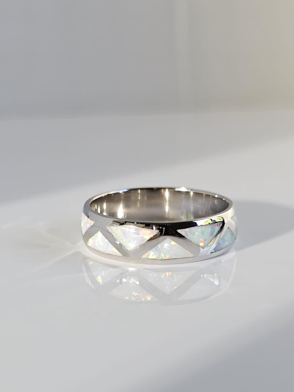 Pyramid Opal Ring – 925 Sterling Silver