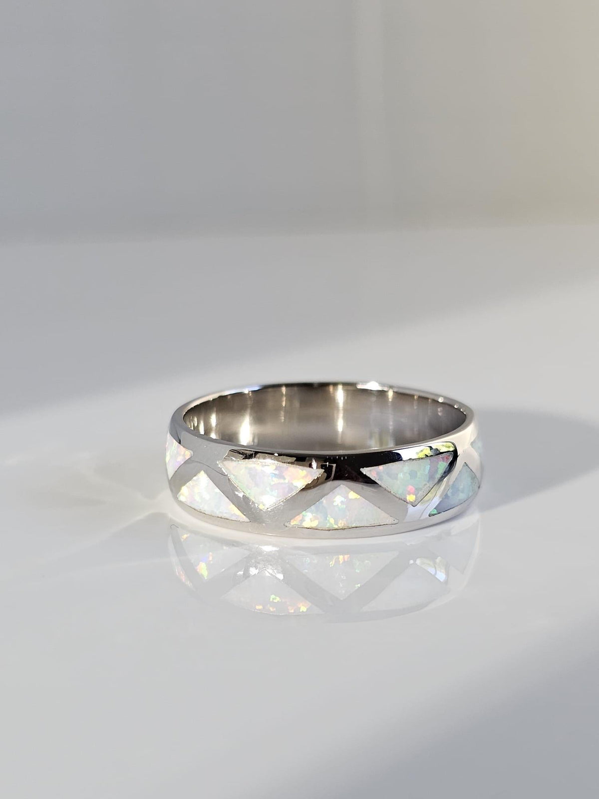 Pyramid Opal Ring – 925 Sterling Silver