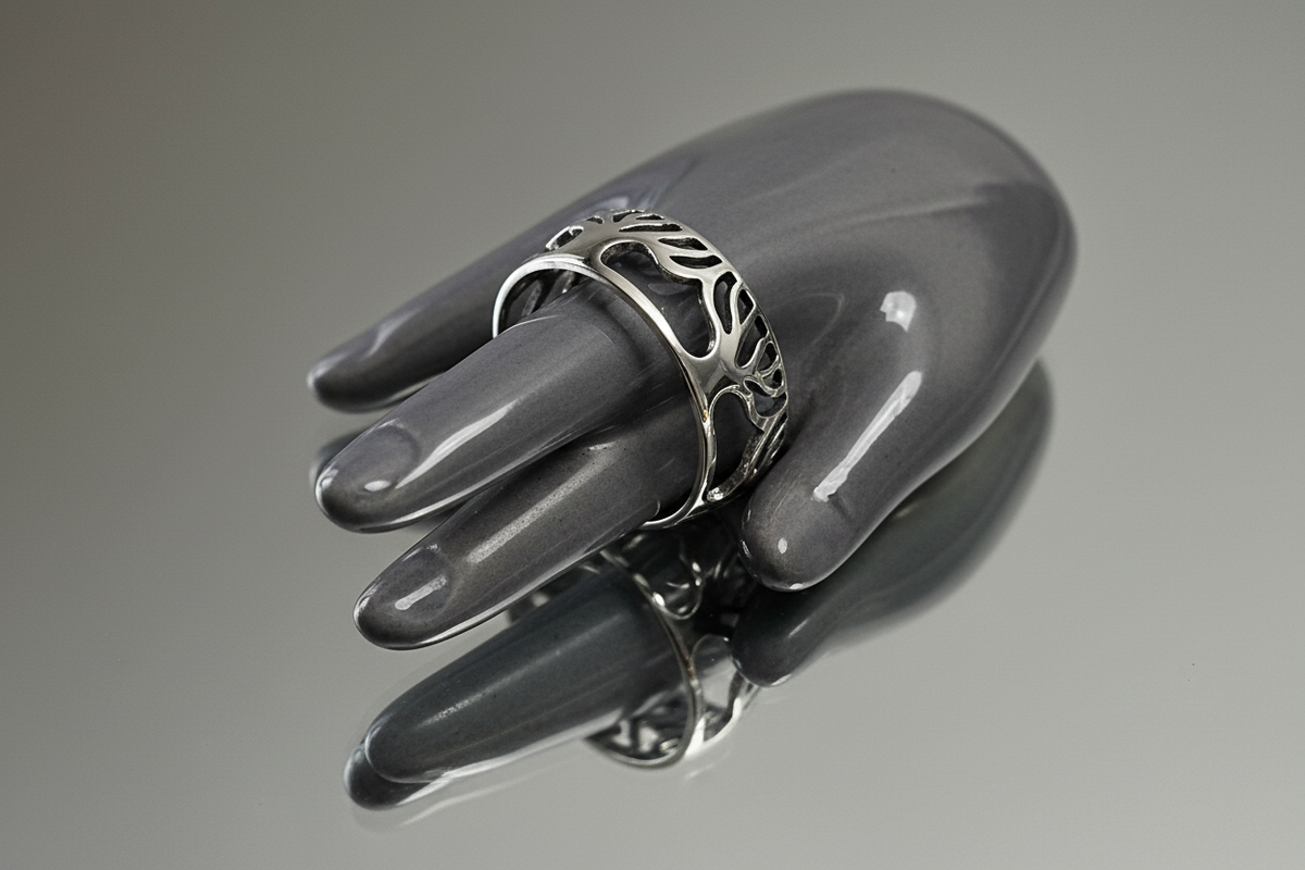 Tree of Life Men's Wedding Ring – Sterling Silver