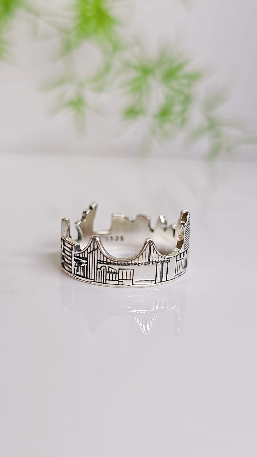 Skyline Men's Ring – Sterling Silver with 12mm Band Width