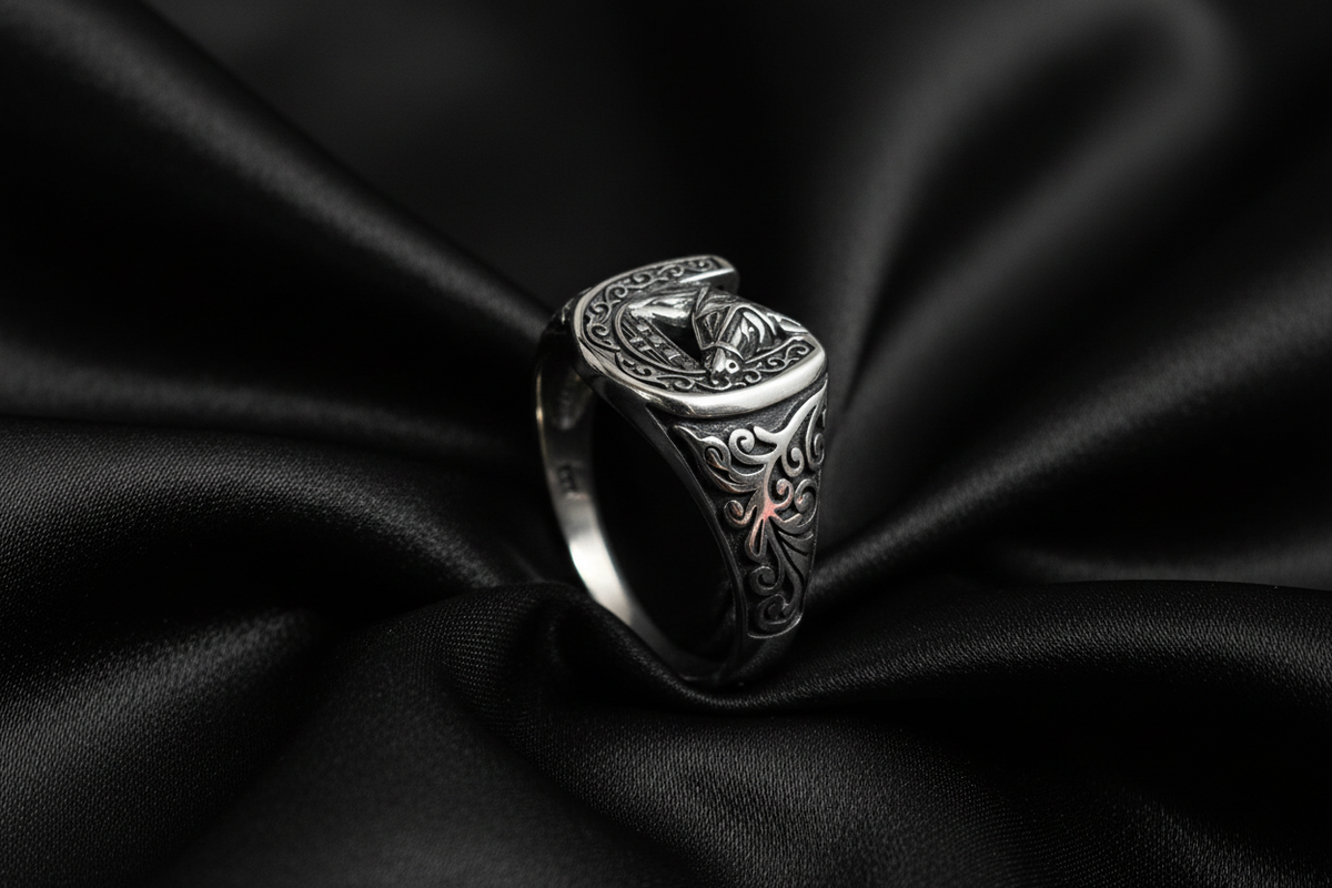 Horse Shoe Men's Ring – Sterling Silver