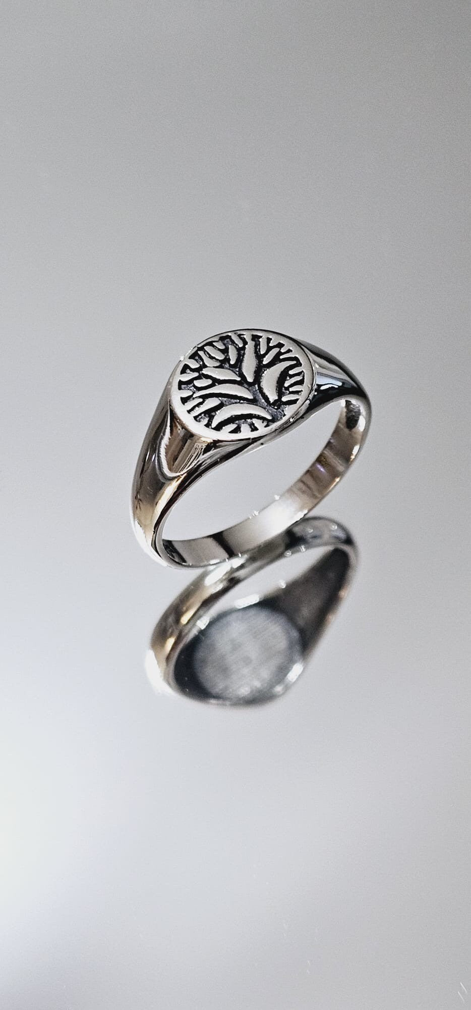 Sterling Silver Tree of Life Men's Ring, 11mm Wedding Band, Engagement, trendy