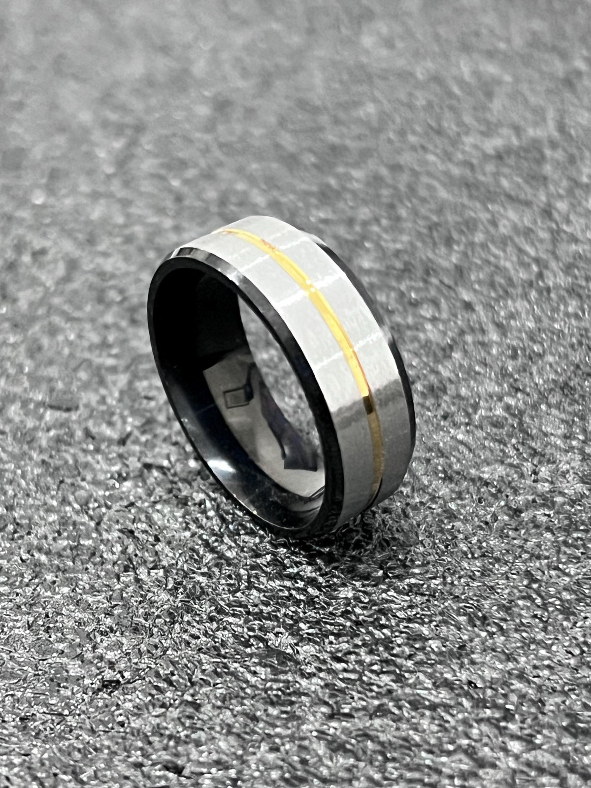 Gold Stripe Ring – 8mm Band Width