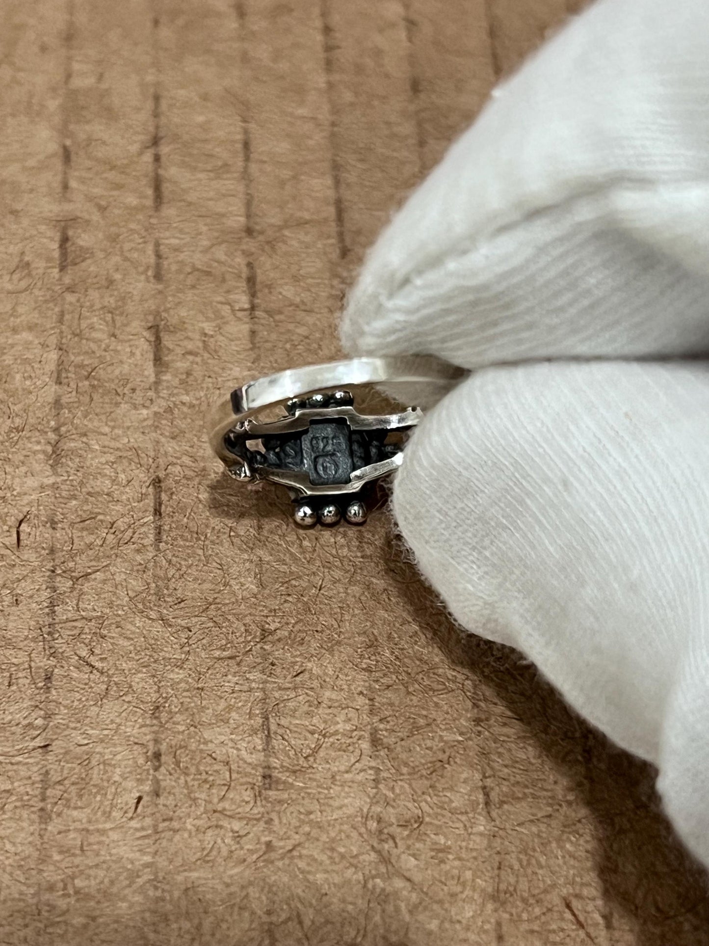 Sterling Silver Signet Ring: Black Agate or Turquoise Stone