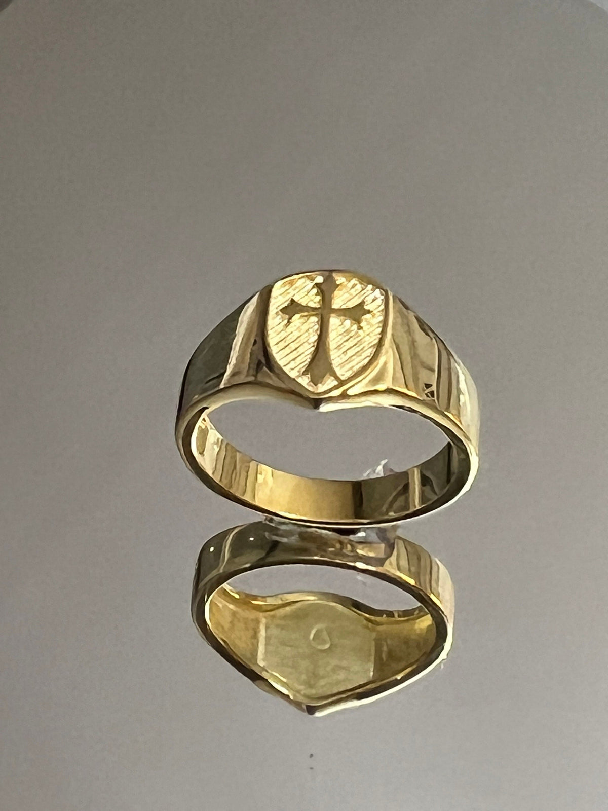 Gold Plated Cross Ring