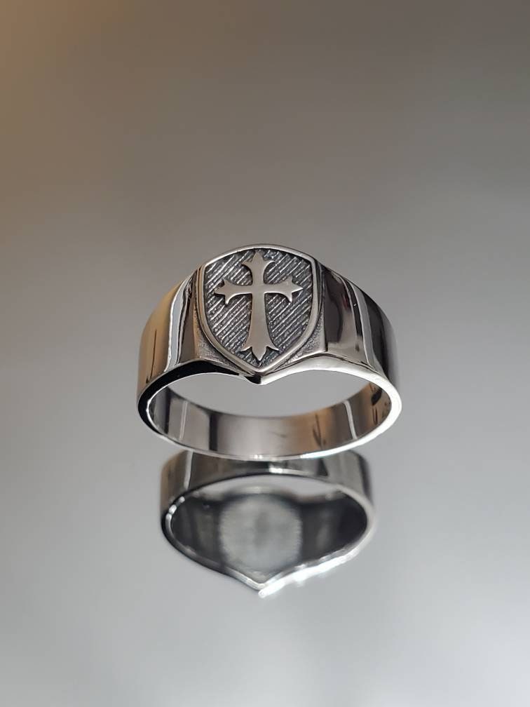 Cross Ring Men's Sterling Silver Ring