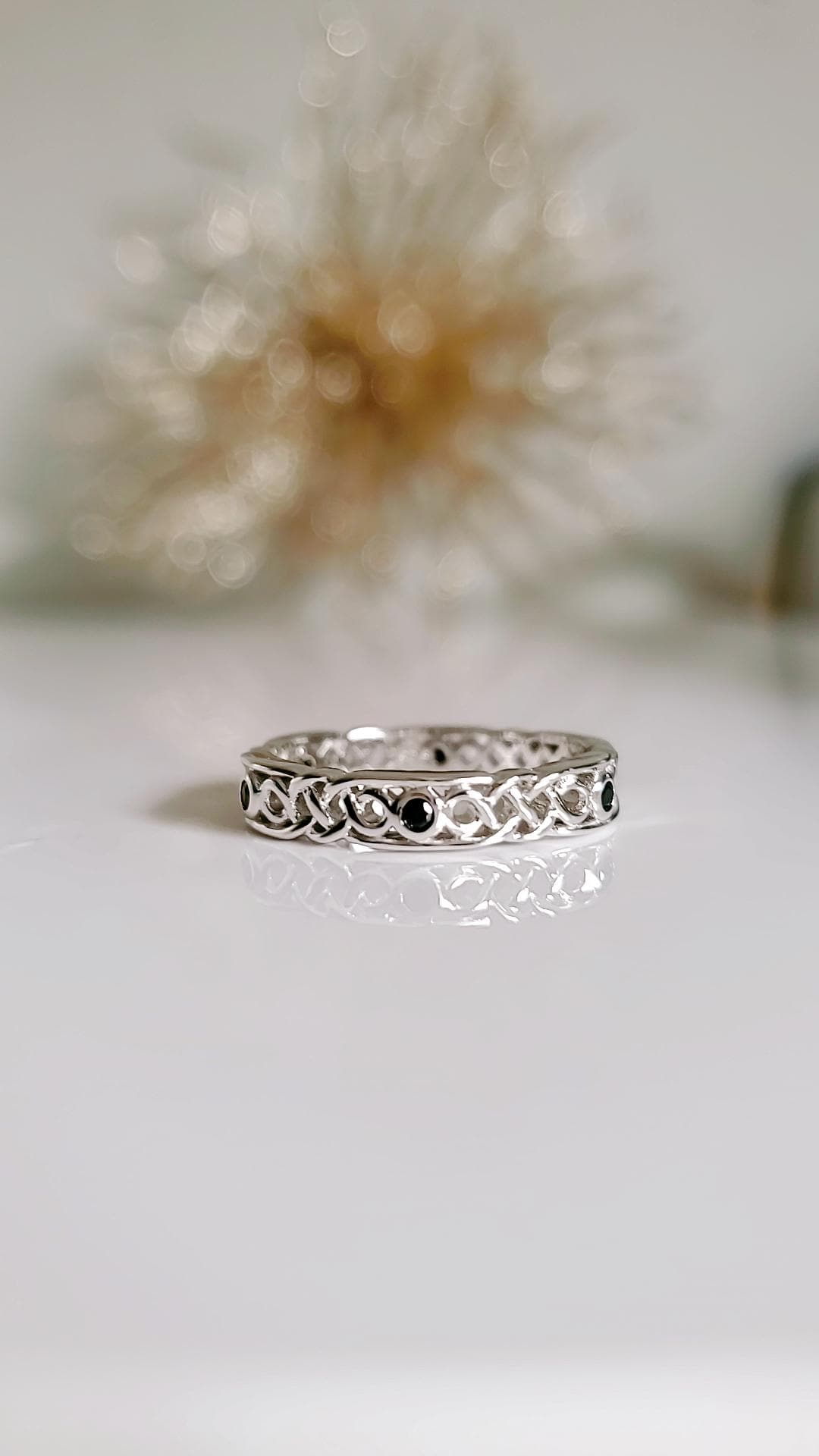 Celtic Braided Thumb Onyx Ring – 925 Sterling Silver
