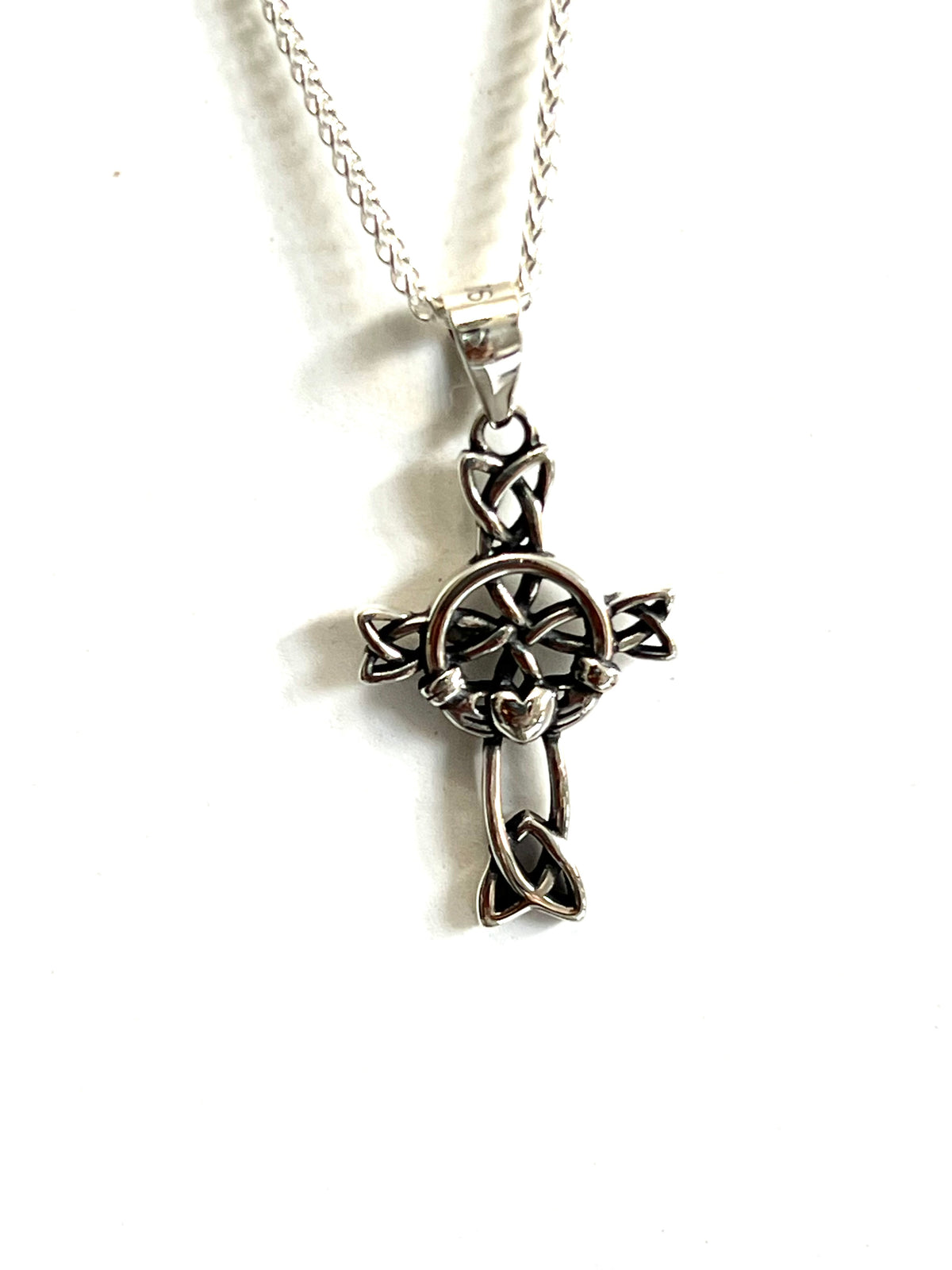 Celtic Irish Claddagh Pendant 925 Sterling Silver