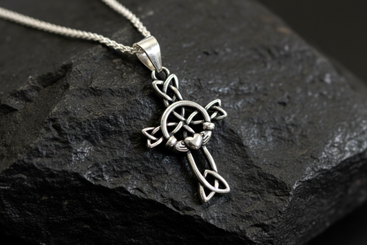 Celtic Irish Claddagh Pendant 925 Sterling Silver