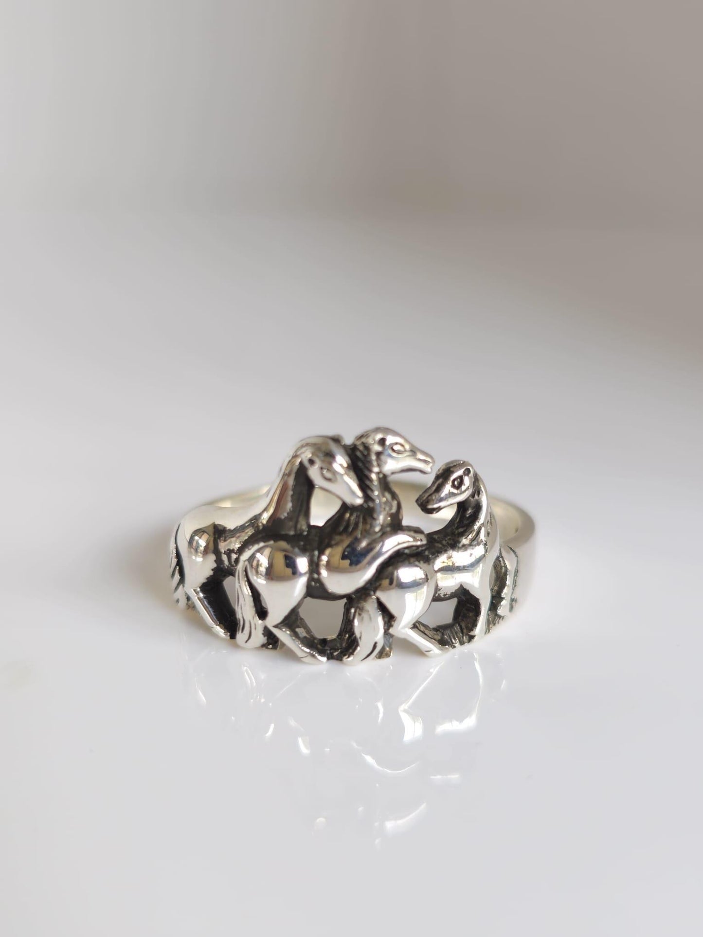 Sterling Silver Horse Ring: Equestrian Jewelry Gift