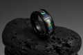 Paua Shell Sea Opal Men's Ring – Tungsten