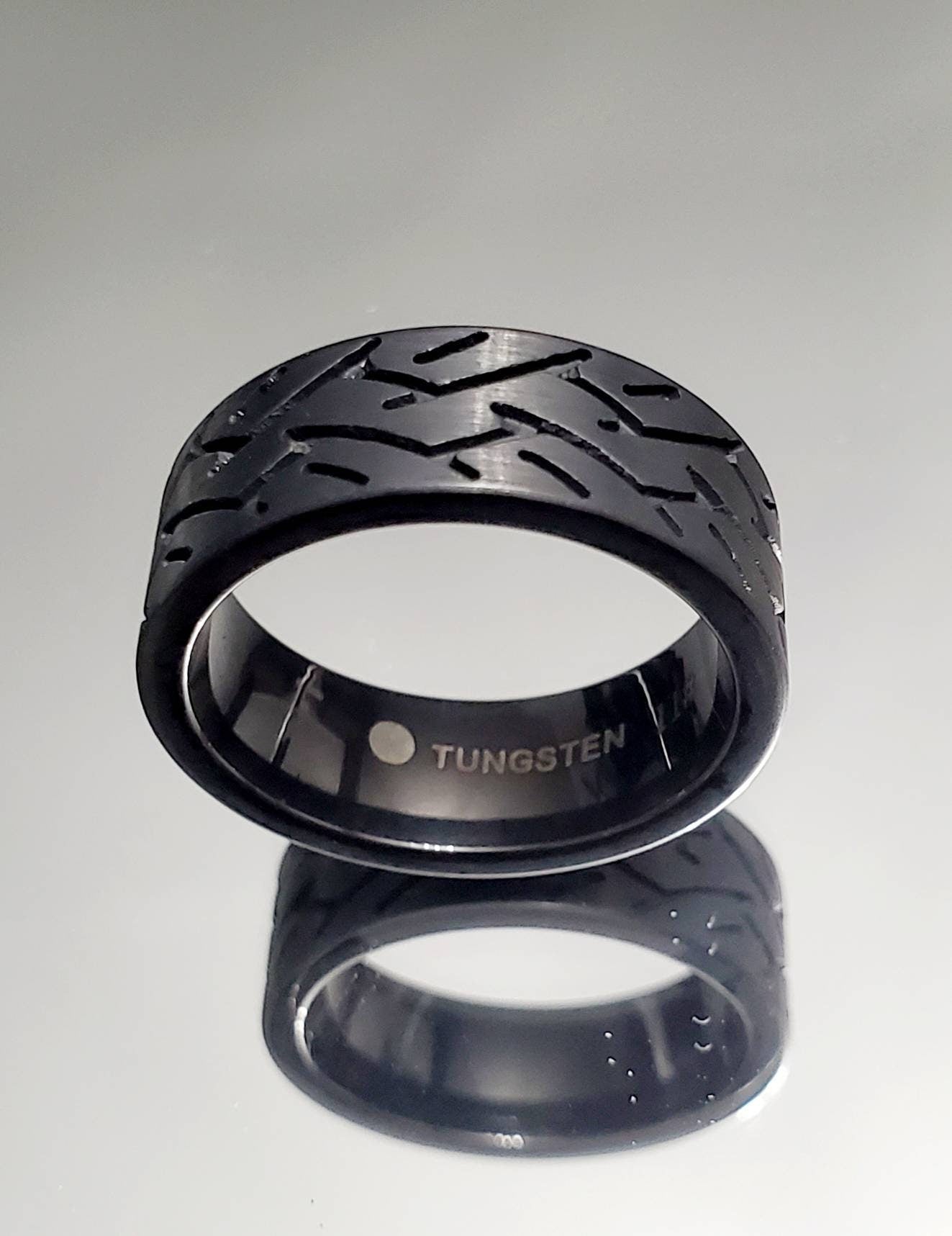 Black Tire Ring, Tungsten Men's Band