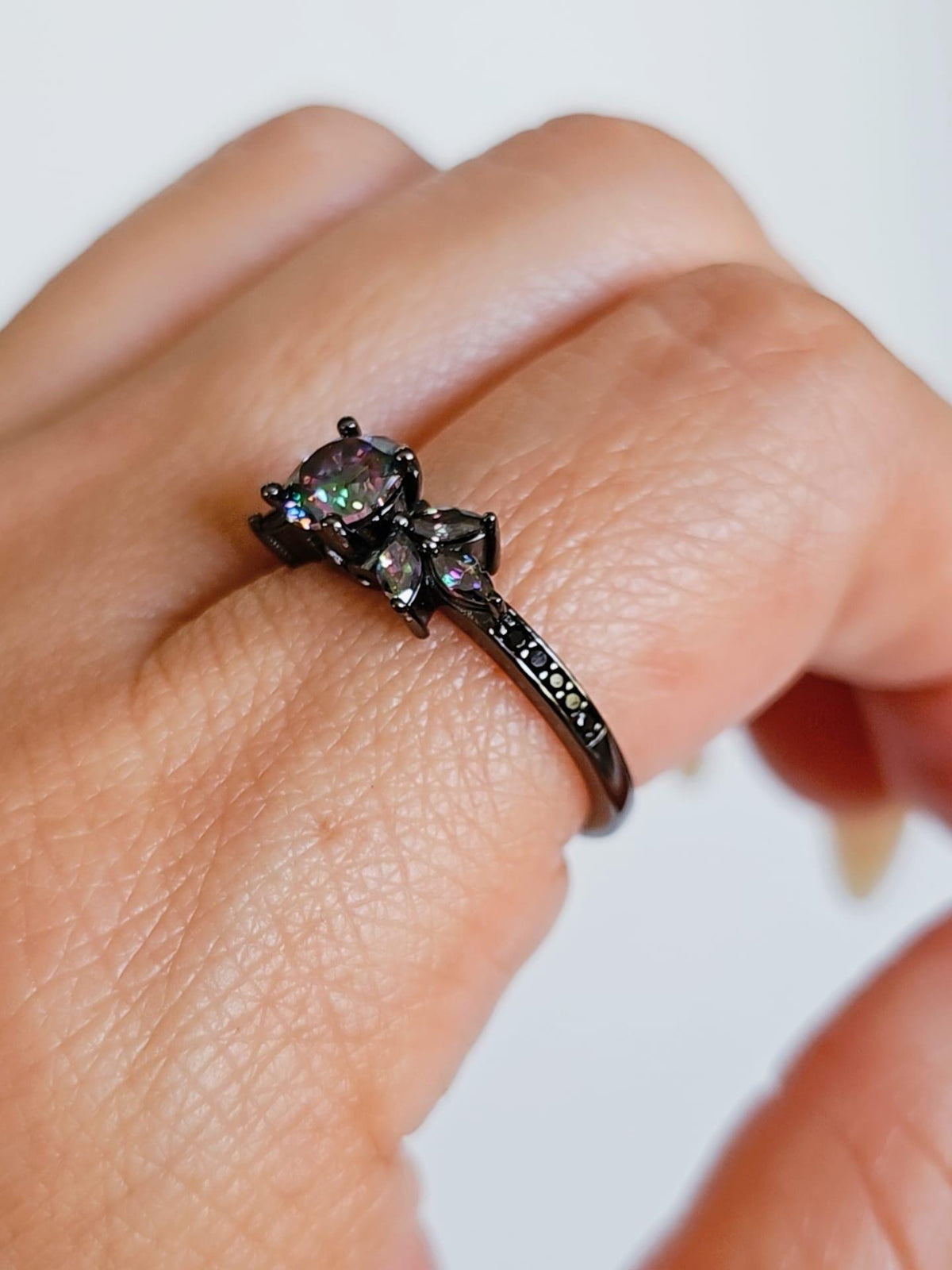 Night Flower Cubic Zirconia Ring – Sterling Silver