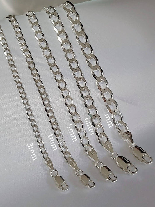 Curb Chain 925 Stamped Silver