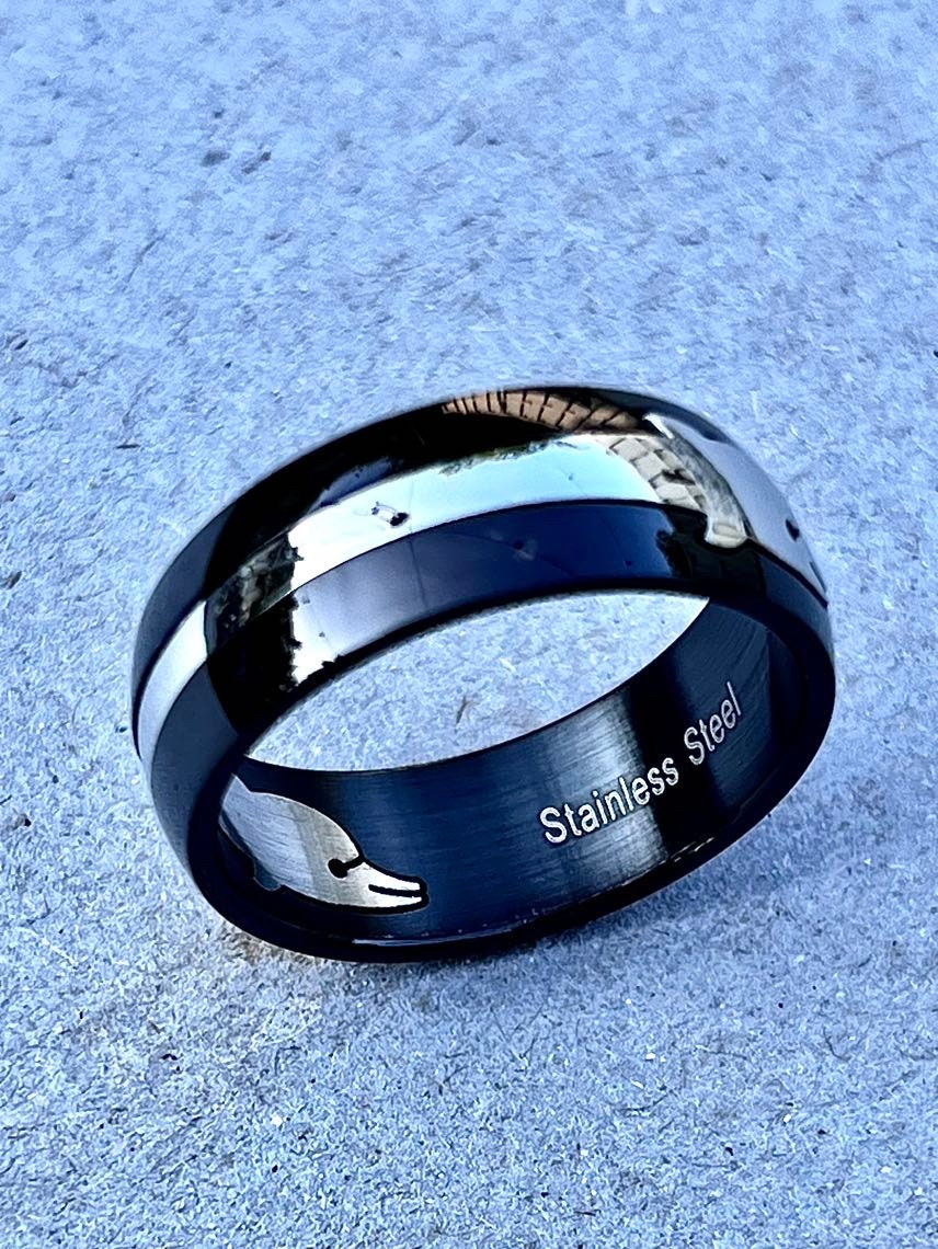 Dolphin Band Stainless Steel Men's Ring