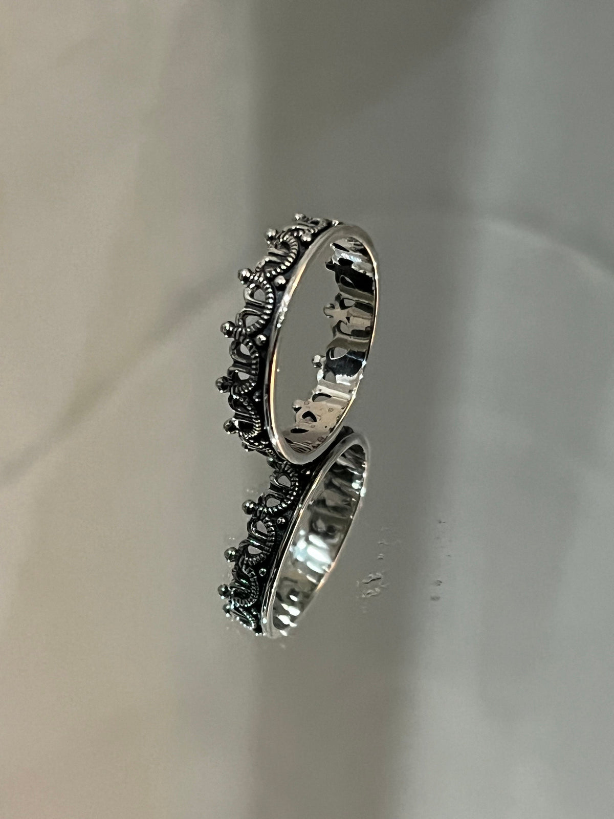 6mm Crown Ring with CZ – Sterling Silver