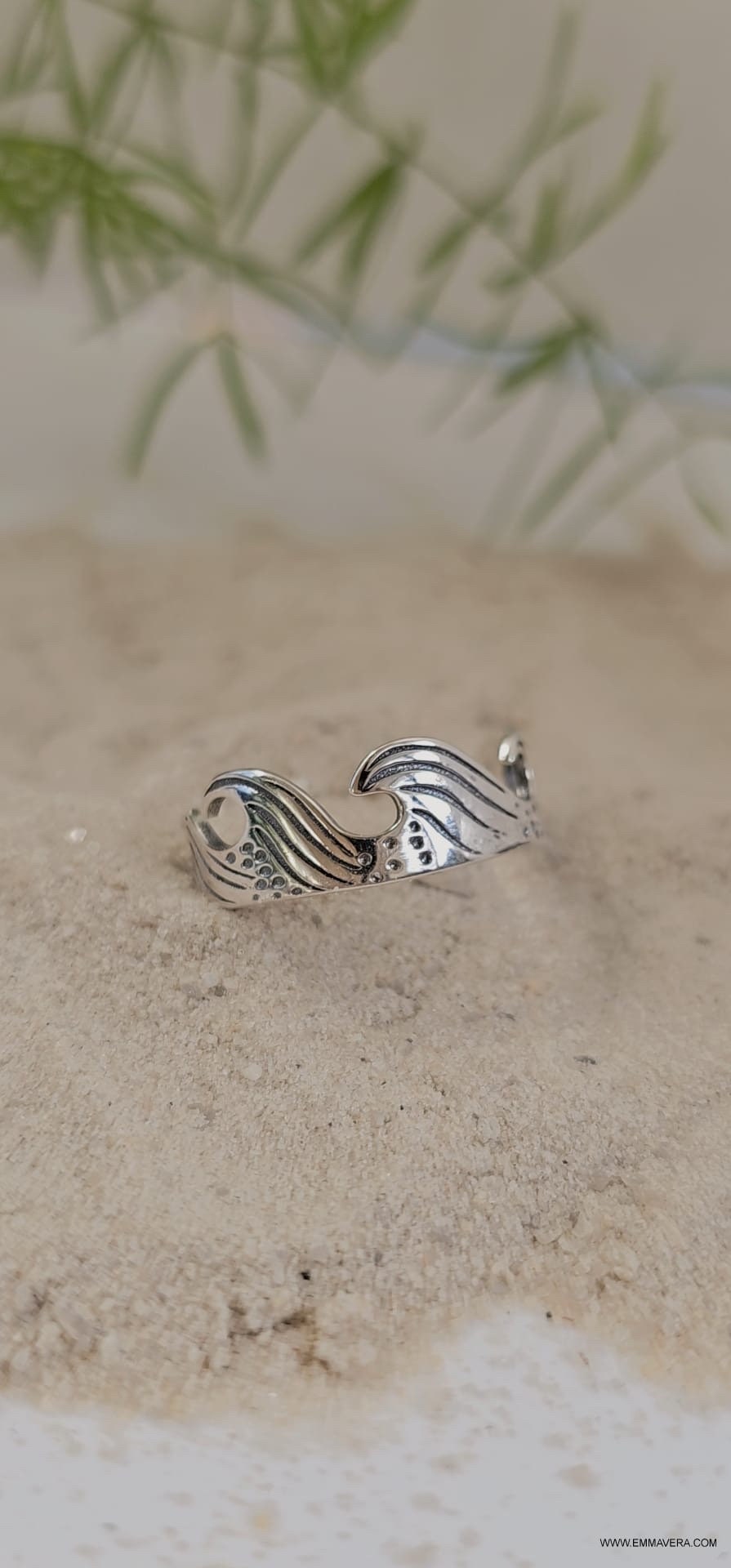 Ocean Wave Men's Ring – 925 Sterling Silver