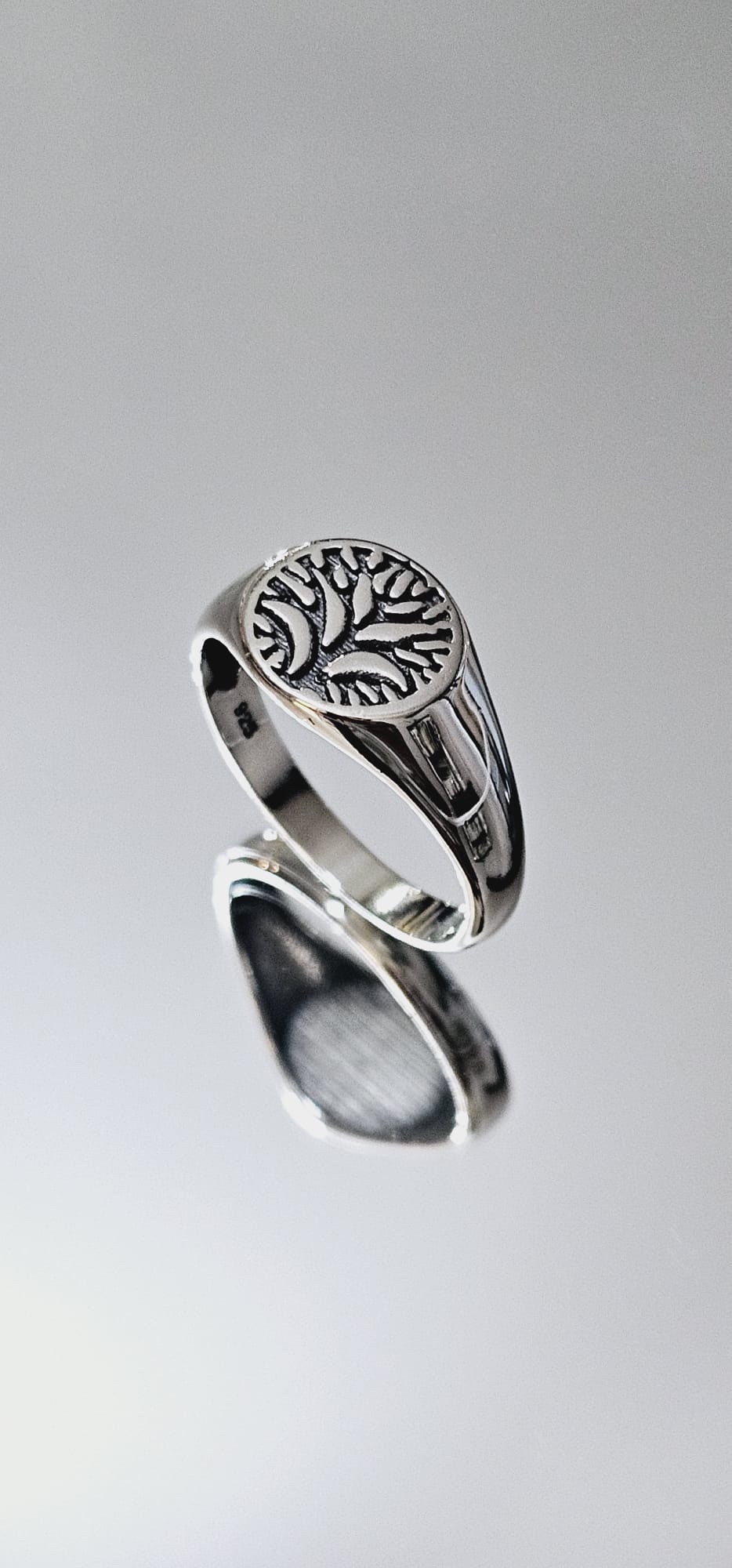 Sterling Silver Tree of Life Men's Ring, 11mm Wedding Band, Engagement, trendy