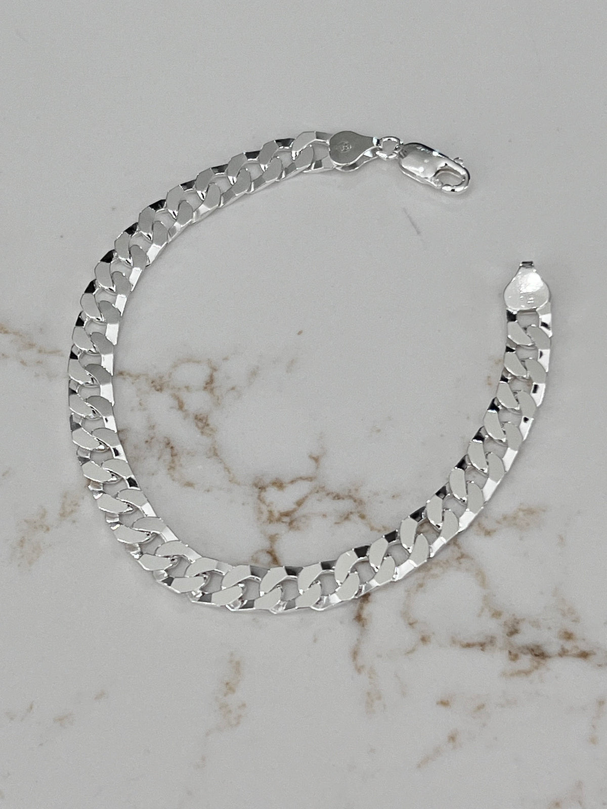 Square Link Unisex Bracelet – Sterling Silver