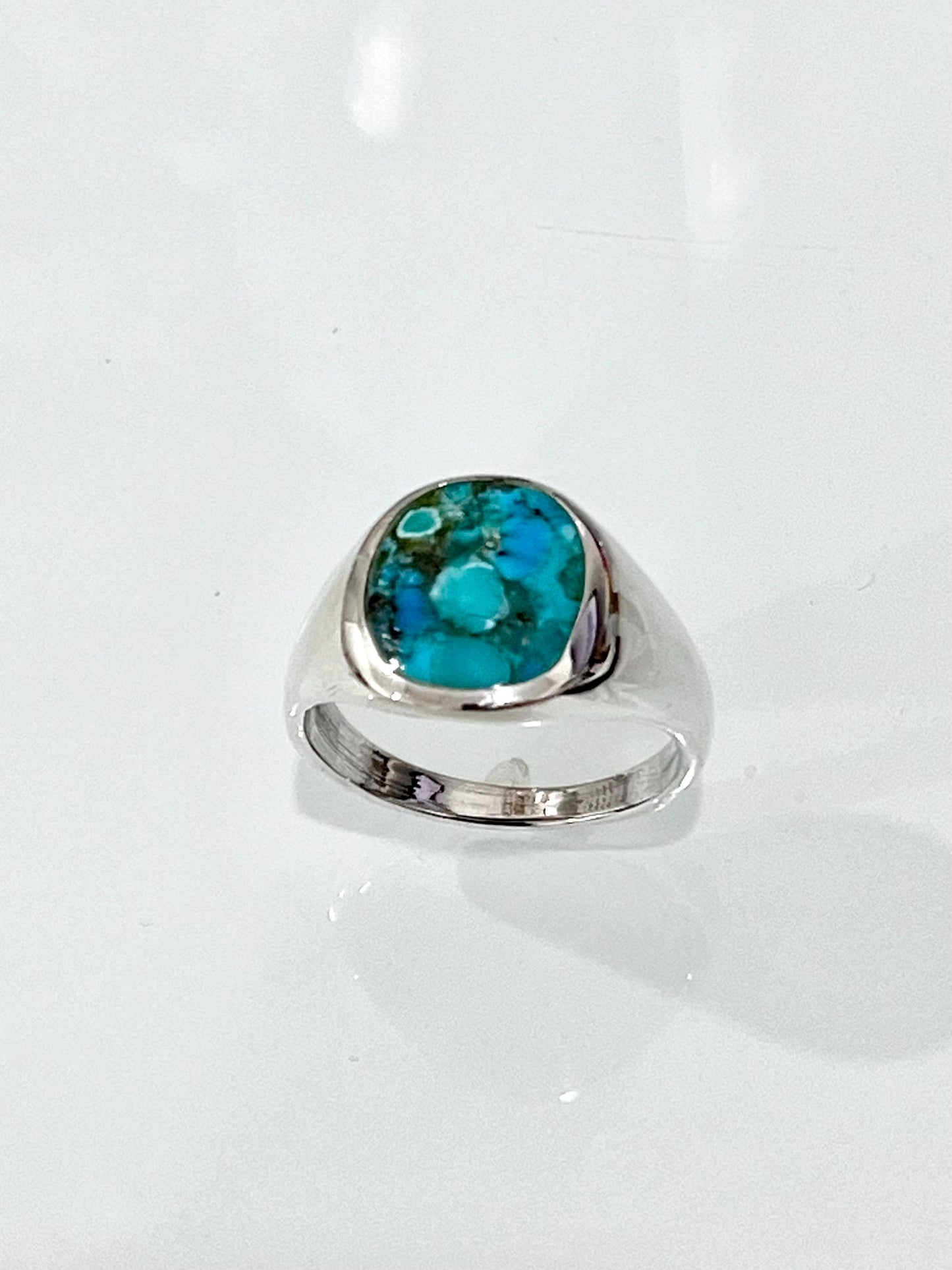 Round Turquoise Men's Ring