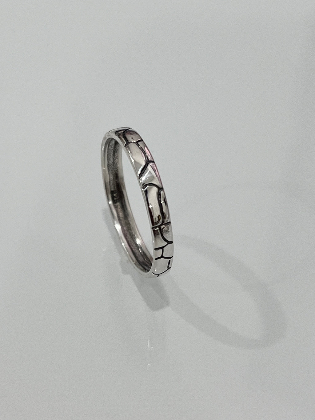 Slim 3mm Oxidized Design Band – Sterling Silver