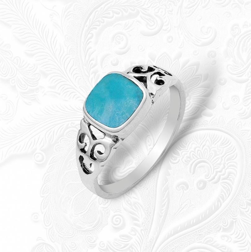 Onyx Sterling Silver Ring: Thin Band, Celtic Claddagh Design
