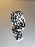 Oxidized Band Sterling Silver Men's Ring
