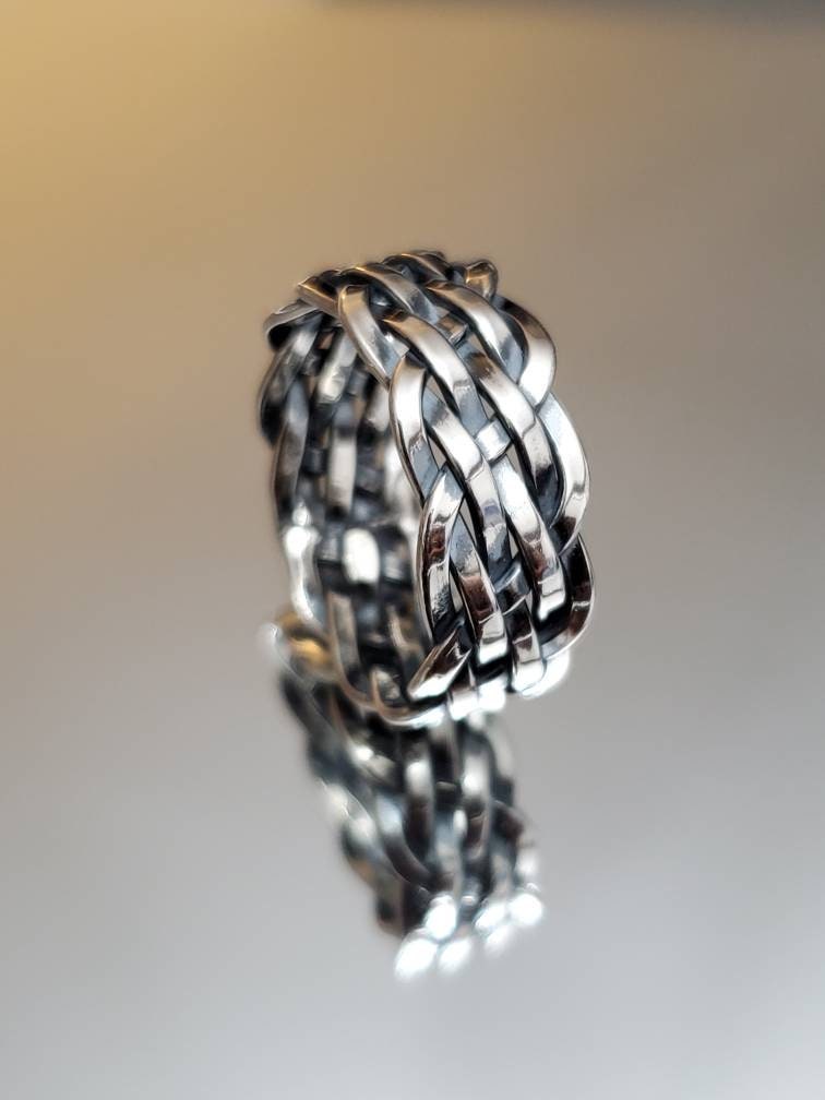 Oxidized Band Sterling Silver Men's Ring