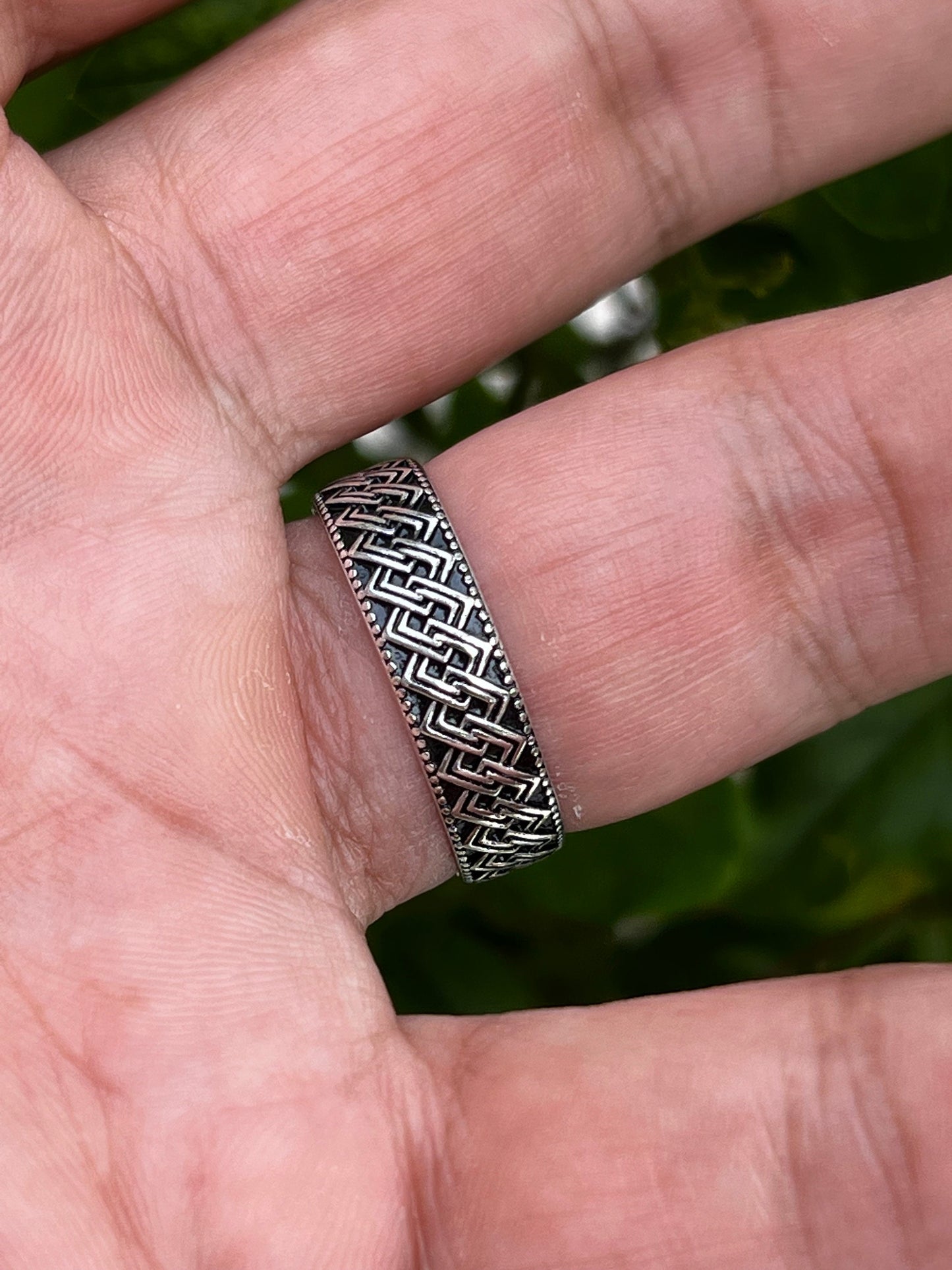 Diamond Pattern Sterling Silver Rings