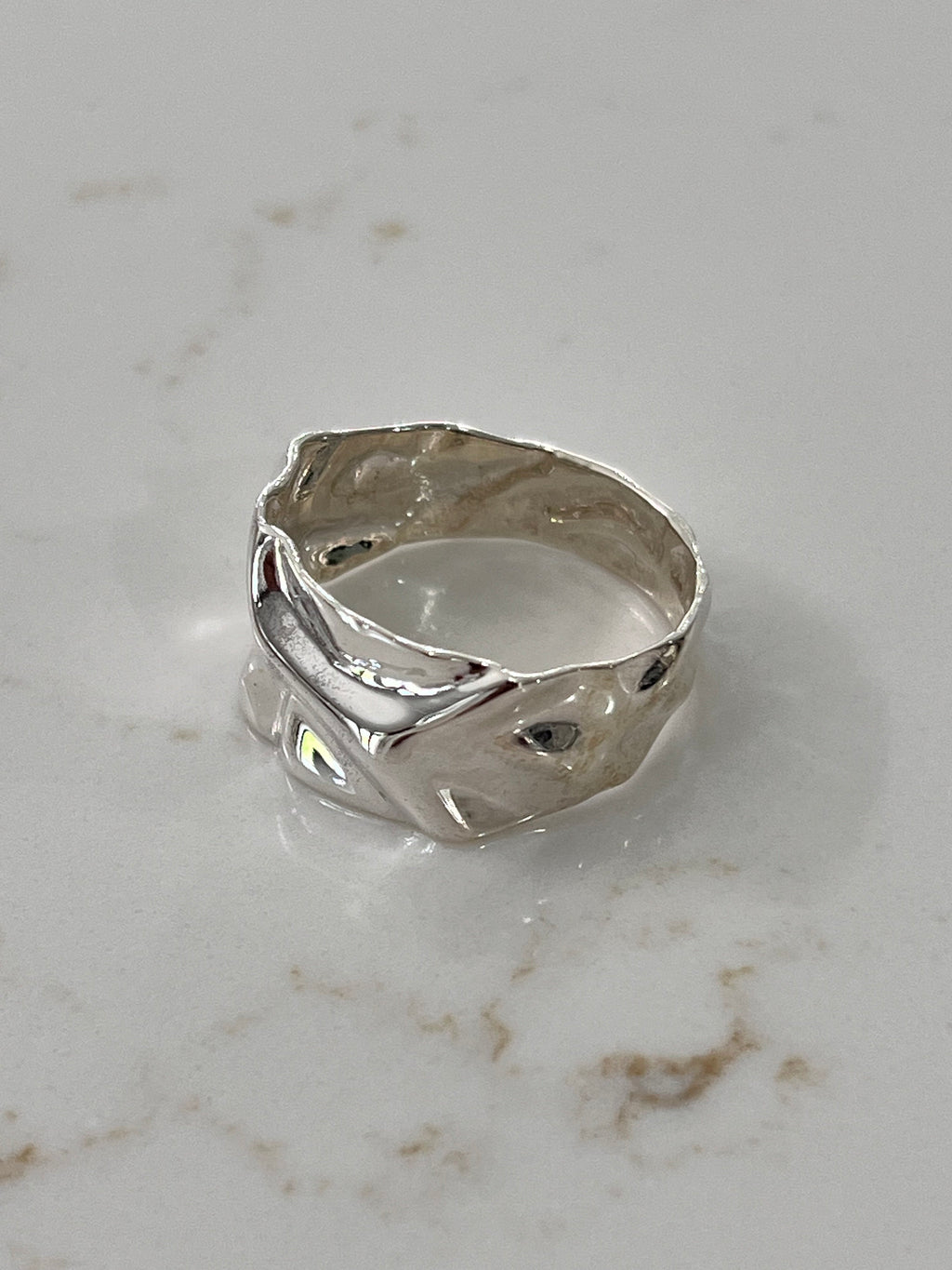 Foil Unisex Wedding Ring – Sterling Silver with 12.5mm Band Width
