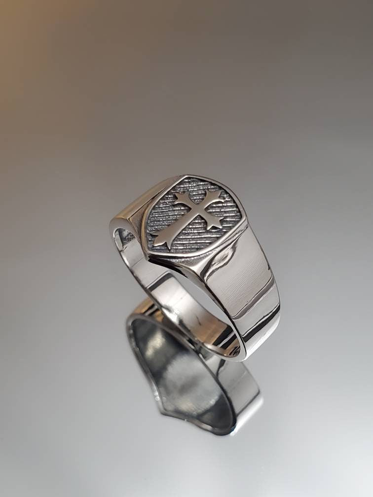 Cross Ring Men's Sterling Silver Ring