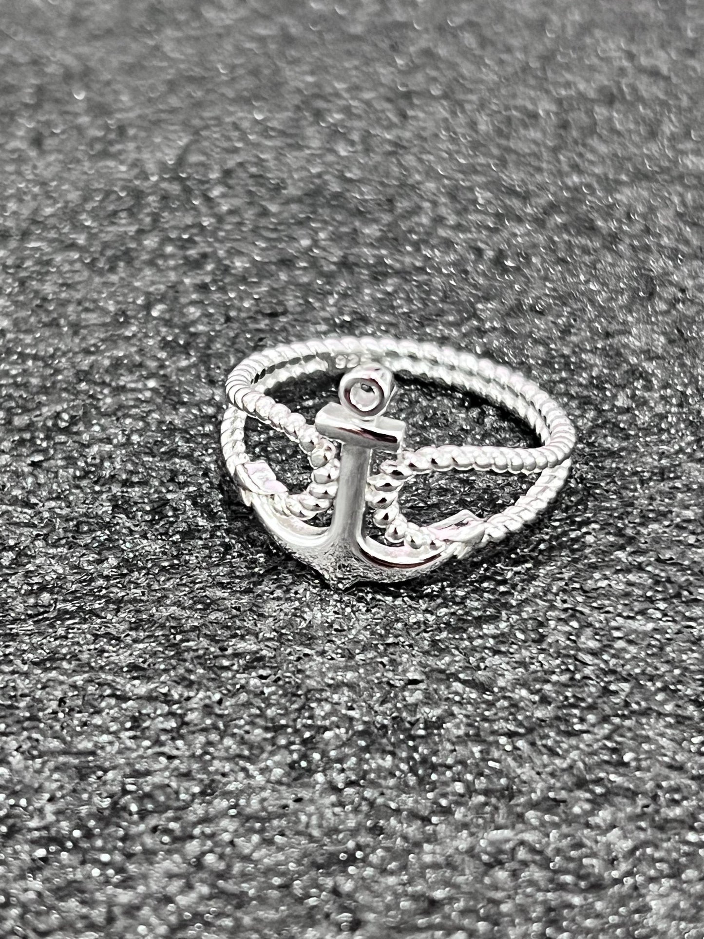 Rope and Anchor Men's Silver Ring