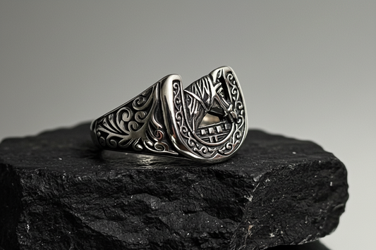 Horse Shoe Ring Men's Sterling Silver Ring