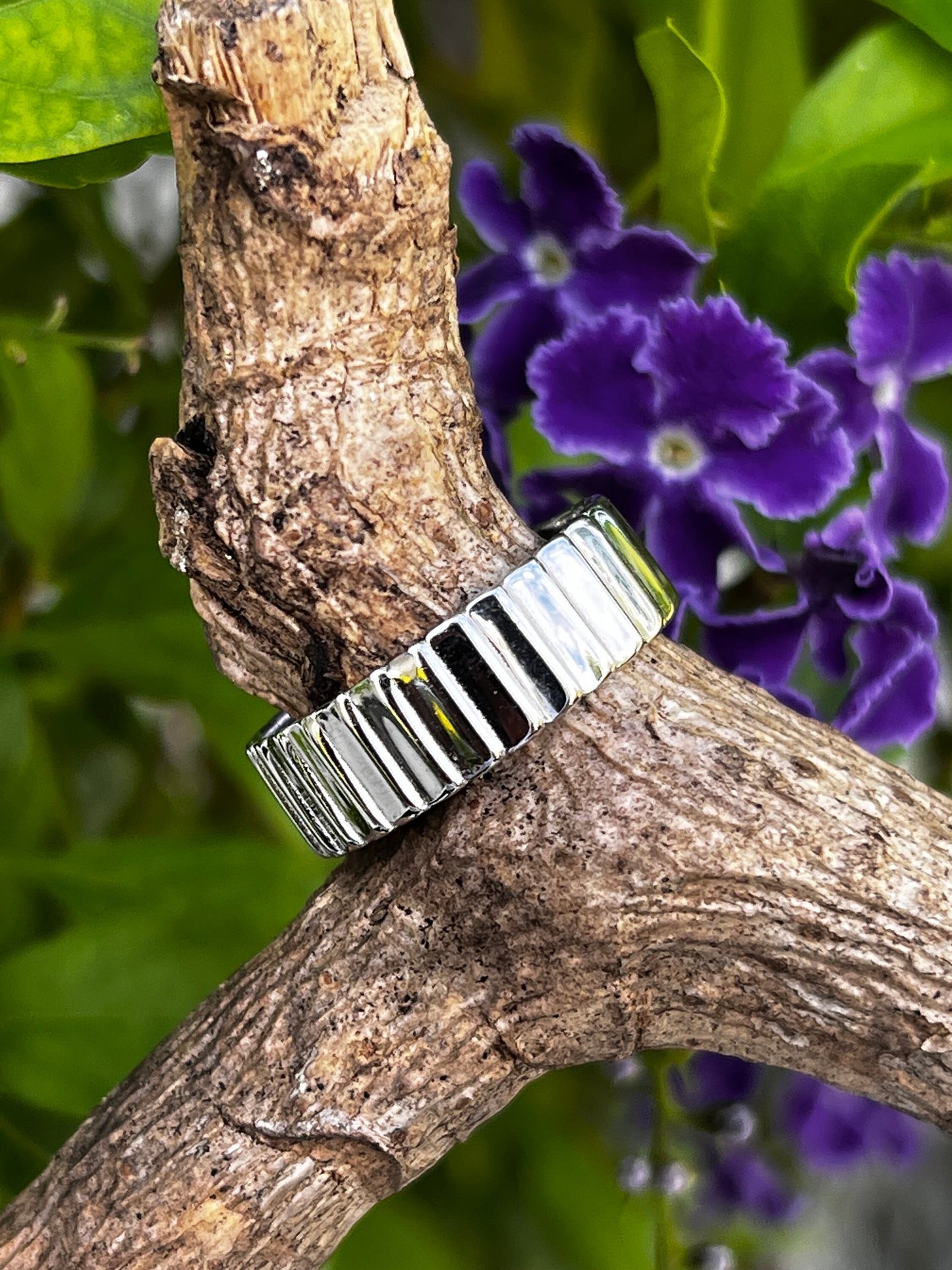 Striped Twist Men's Sterling Silver Ring