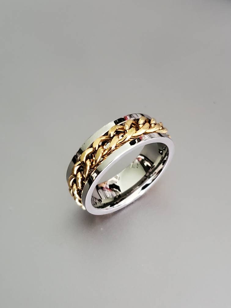 Two Tone Spinner Ring
