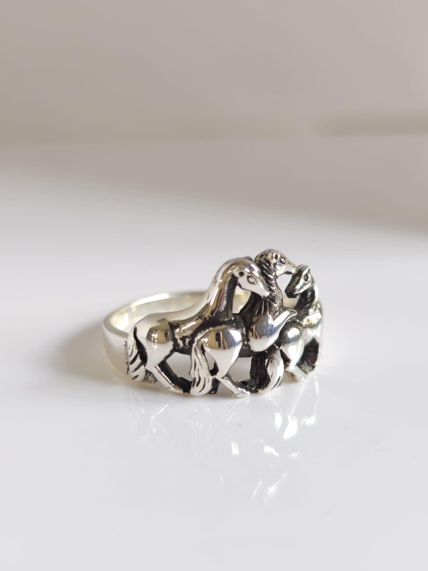 Sterling Silver Horse Ring: Equestrian Jewelry Gift