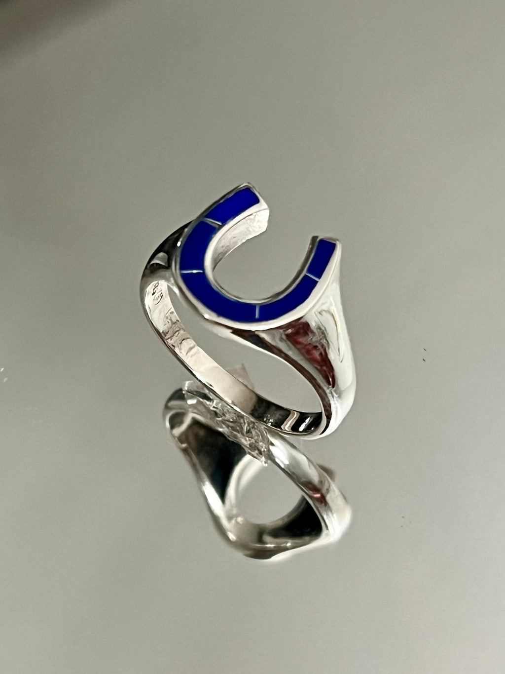 Horse Shoe Blue Rider Ring