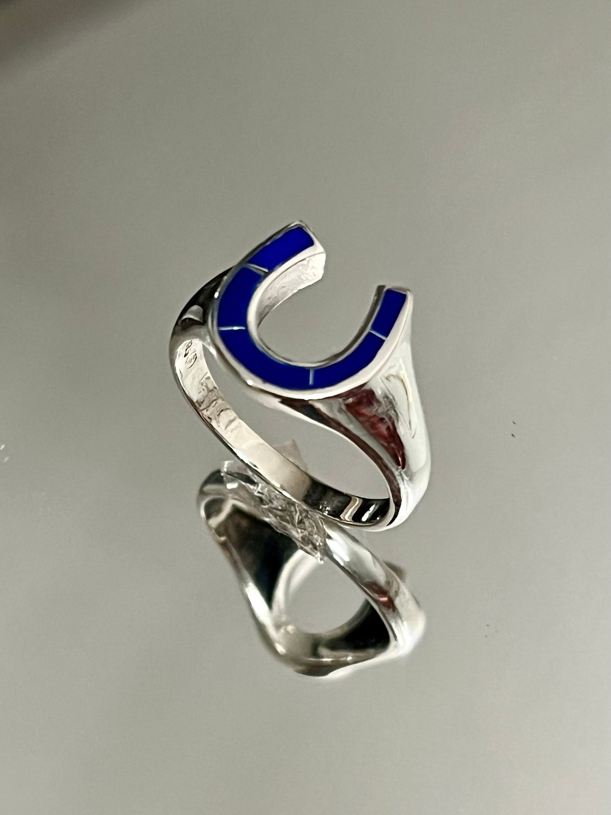Horse Shoe Blue Rider Ring