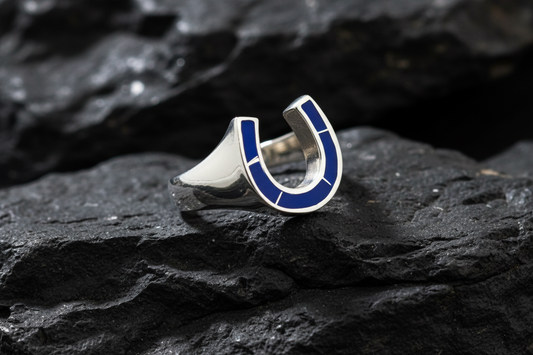 Horse shoe Blue Rider, Luck, and Fashion