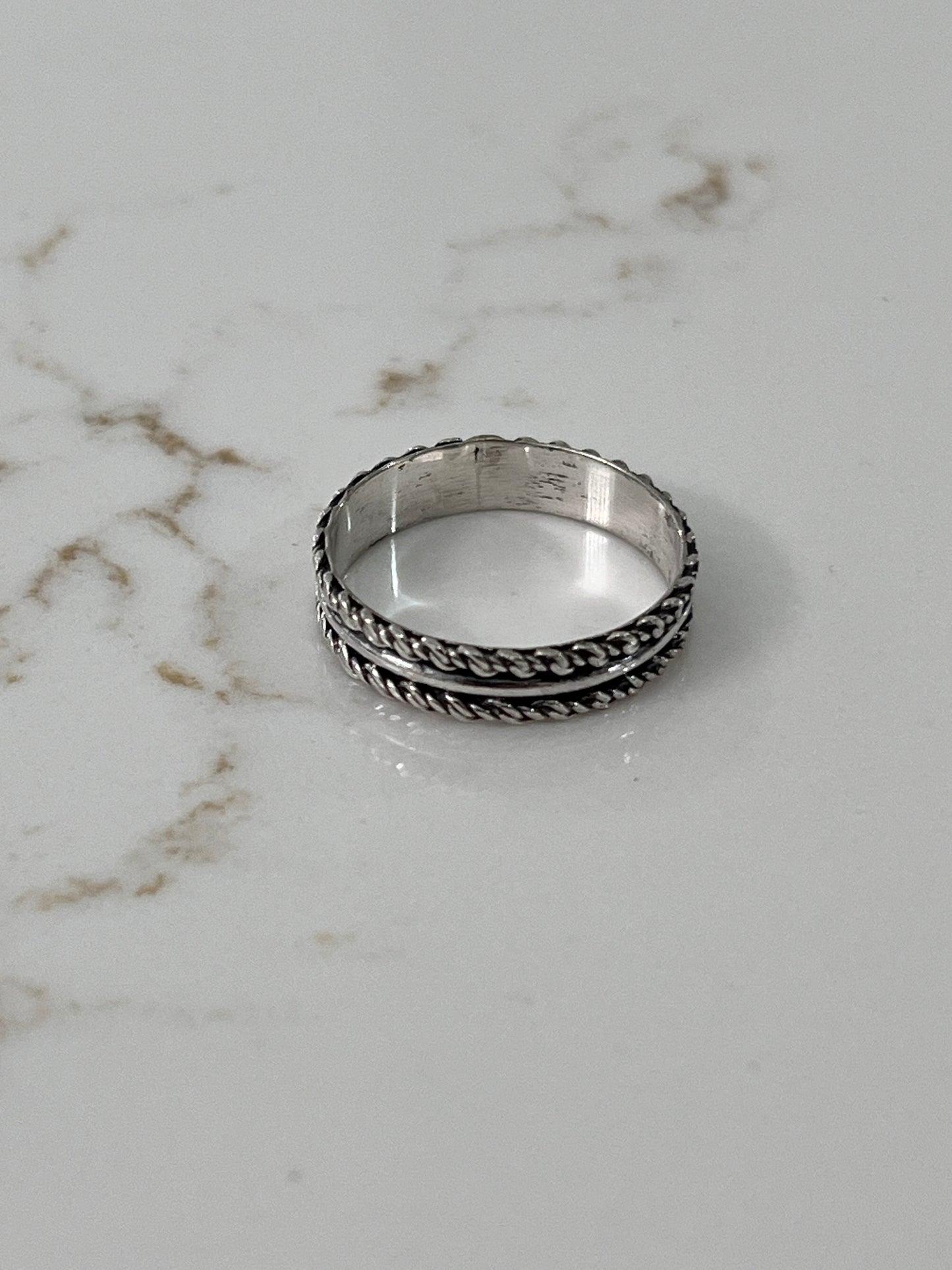 Sterling Silver Rope Ring, Durable Men's Band, Silver Band, Wedding Statement Ring, Gift for him/her, Unisex