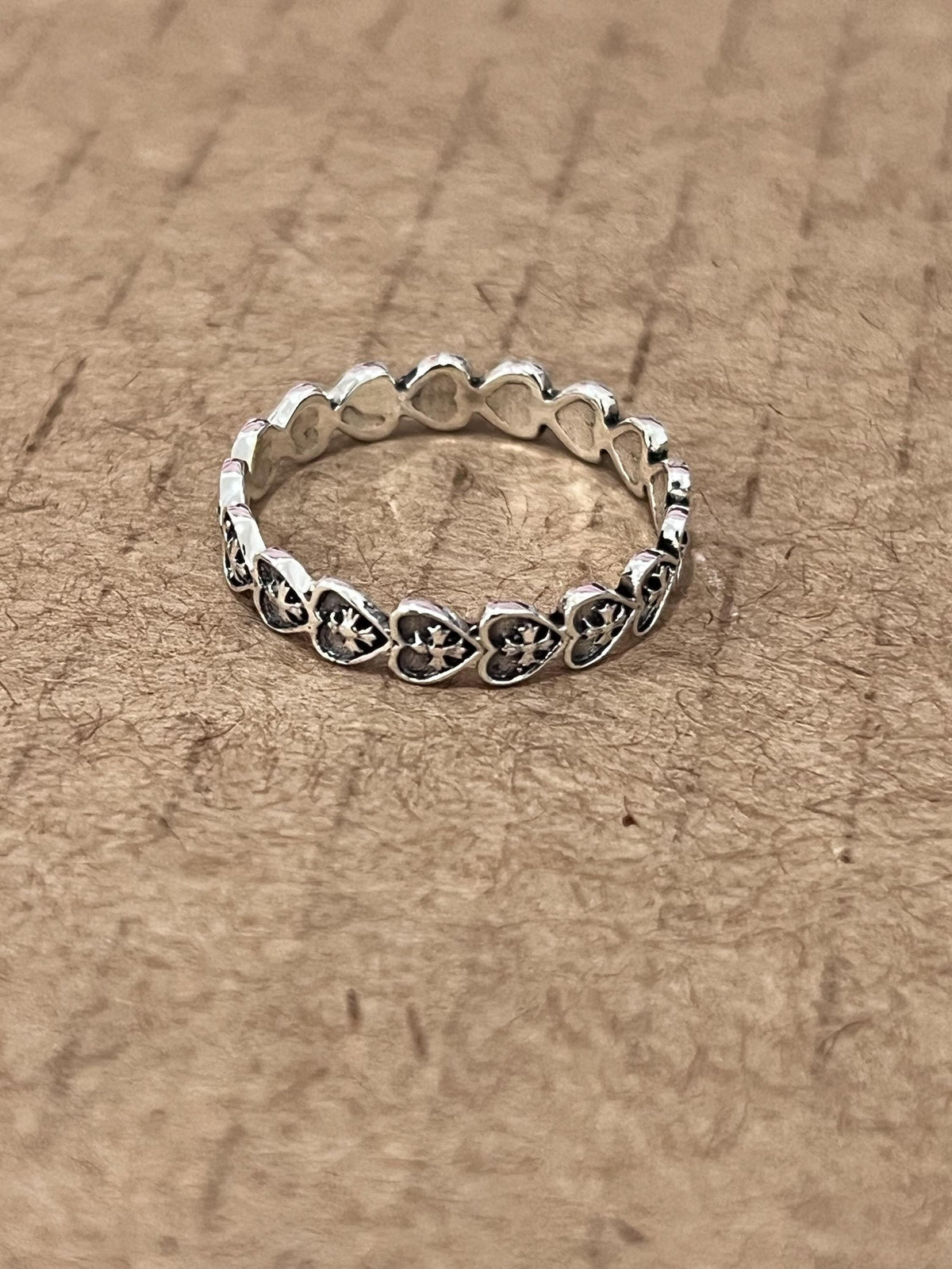 Oxidized Heart Cross Ring – Sterling Silver with Finish