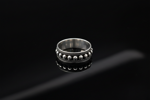 Bali Bead Sterling Silver Ring