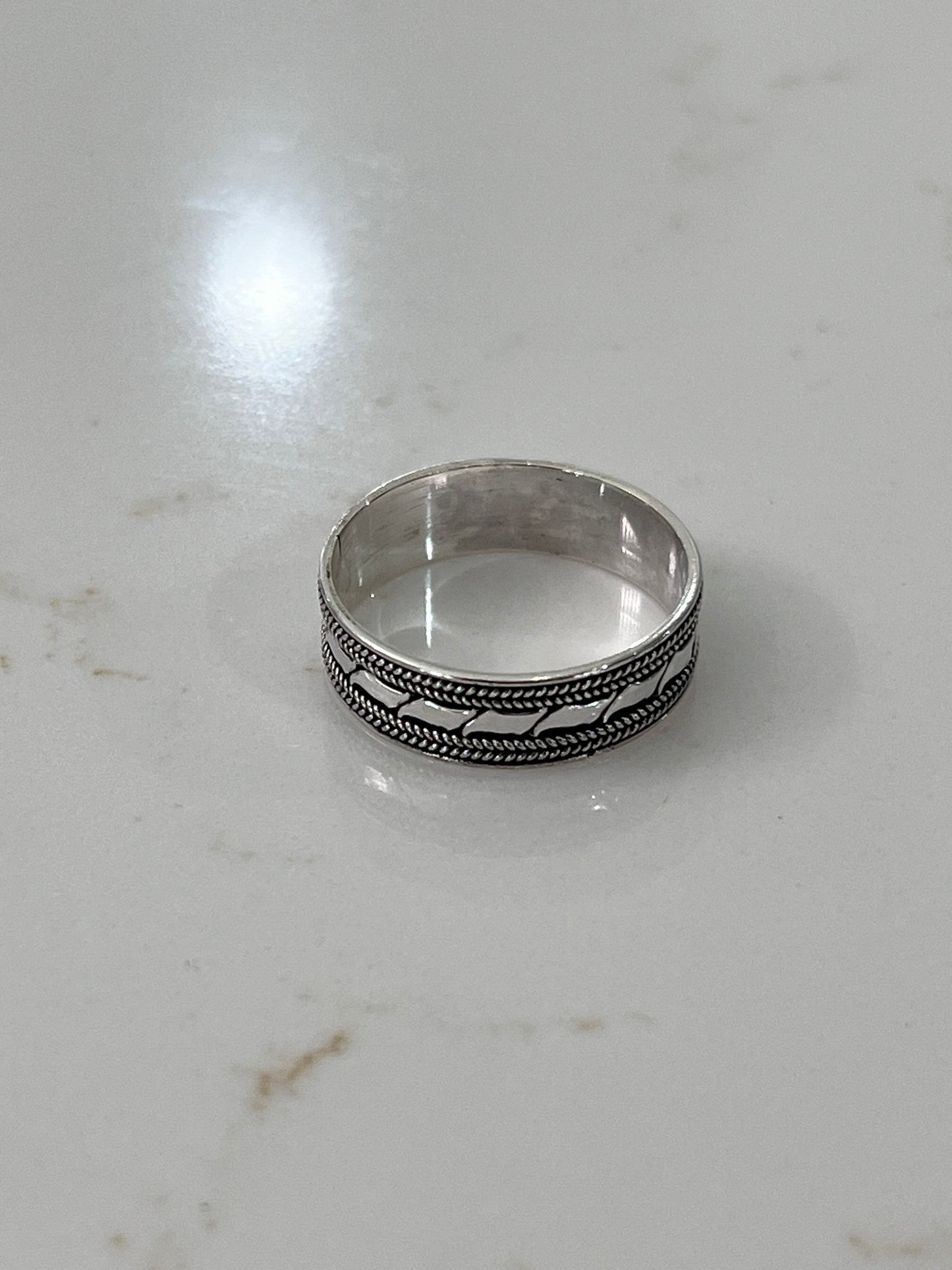 Double Braided Men's Bali Ring Sterling Silver