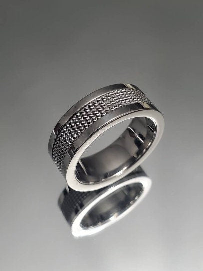 The Silver Men's Ring, Stainless Steel 316L, Wedding Band, Daily Fashion, Anillo!