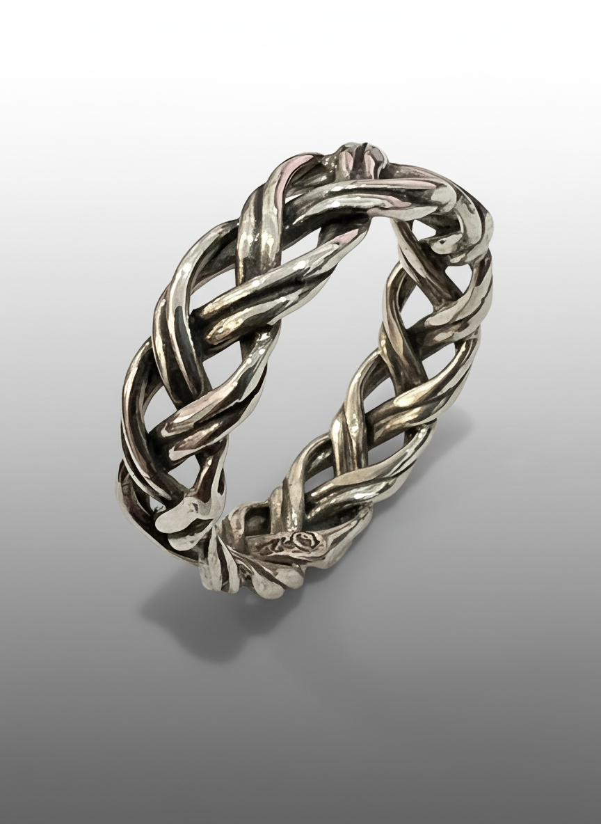 Braided 6mm Woven Unisex Wedding Ring or Daily Wear Band