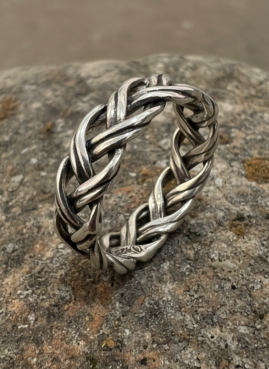 Braided 6mm Woven Unisex Wedding Ring or Daily Wear Band