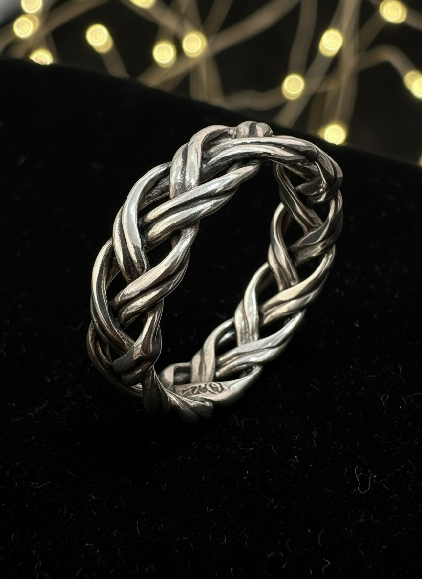 Braided 6mm Woven Unisex Wedding Ring or Daily Wear Band