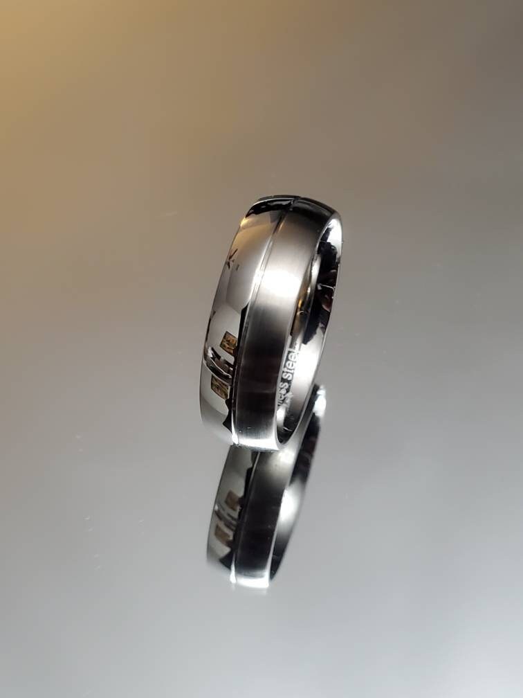 Stainless Steel Polish Satin 7mm Men's Band