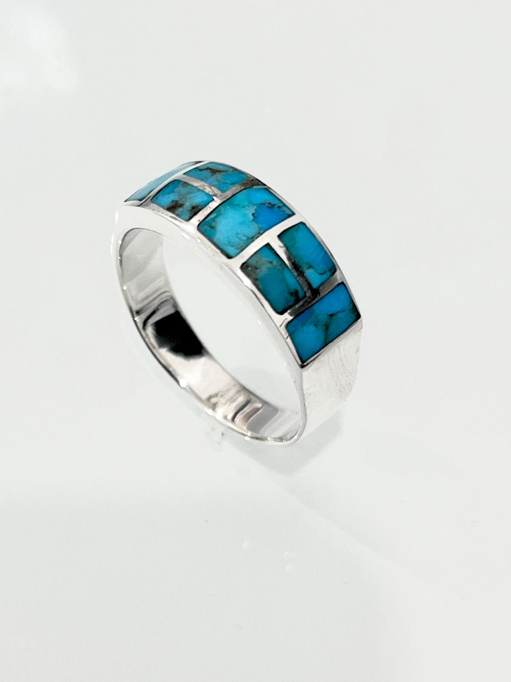 Turquoise Signet Ring – 925 Sterling Silver with 8.2mm Band Width